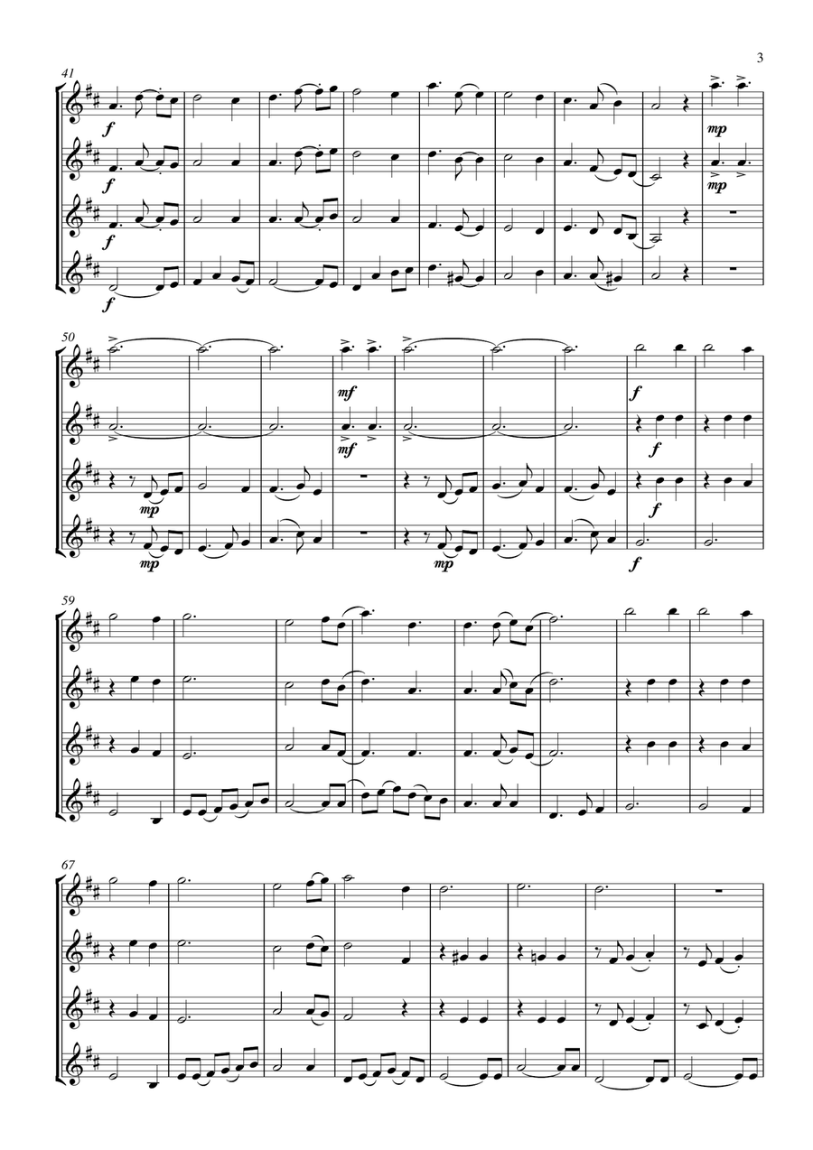 A Christmas Revamp A Christmas Revamp Clarinet Quartet scores gallery preview page 4