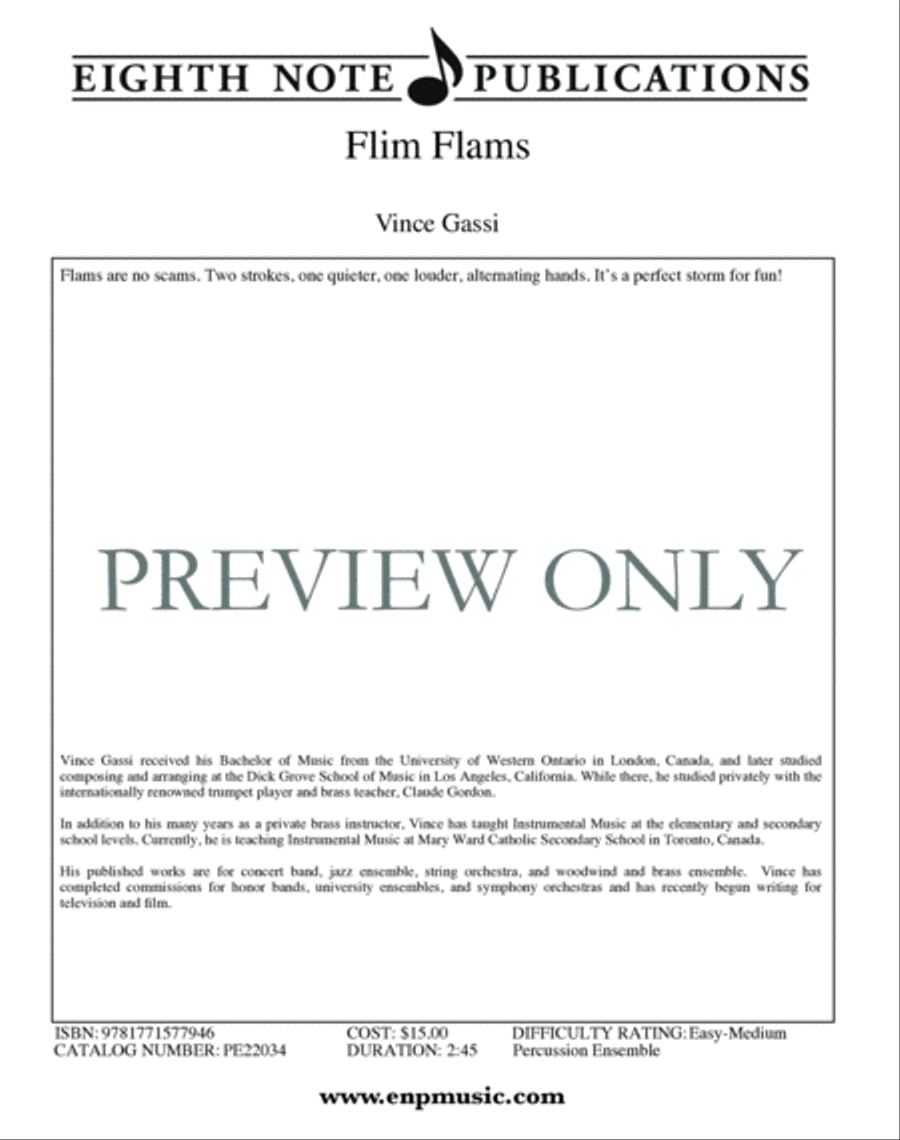 Flim Flams Percussion Ensemble scores gallery preview page 2