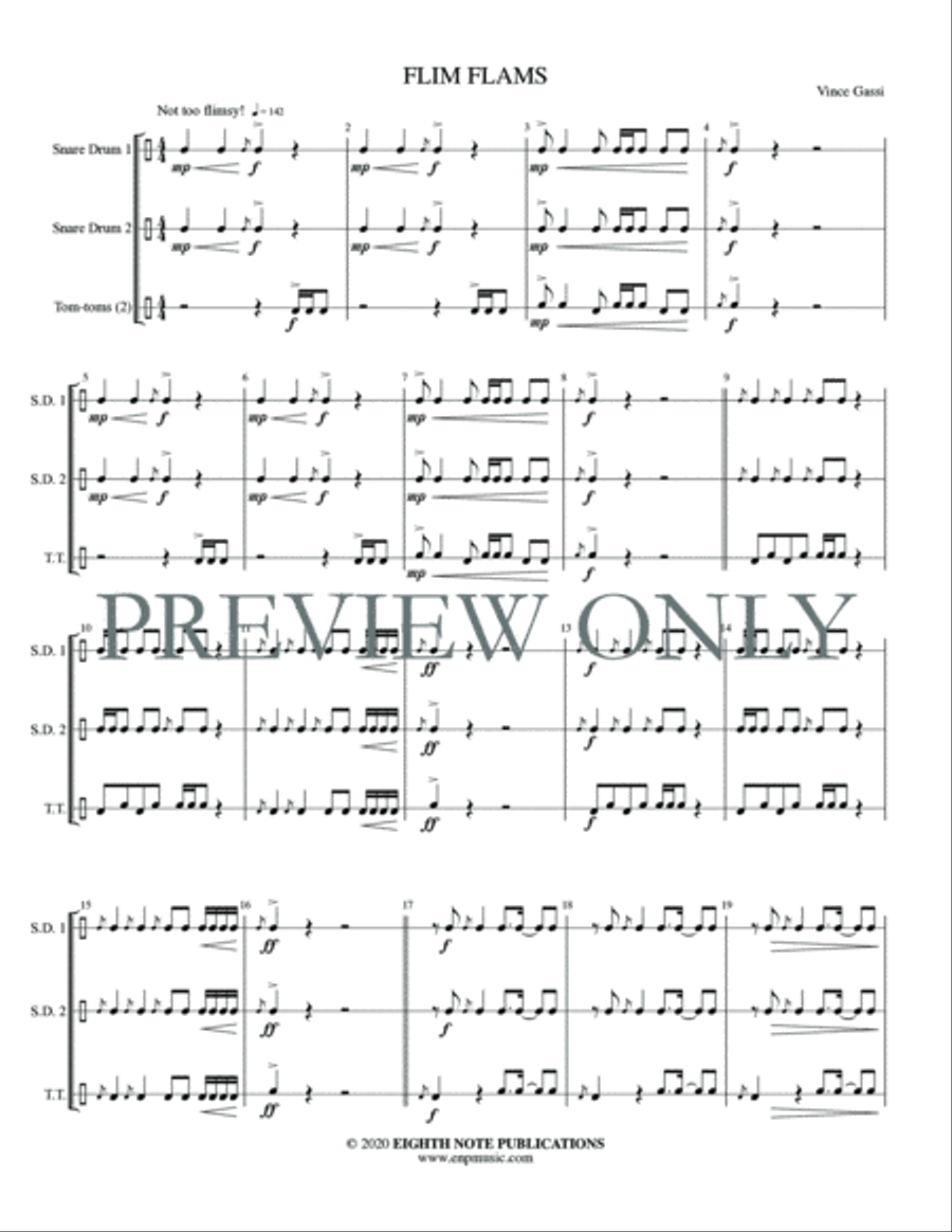Flim Flams Percussion Ensemble scores gallery preview page 3