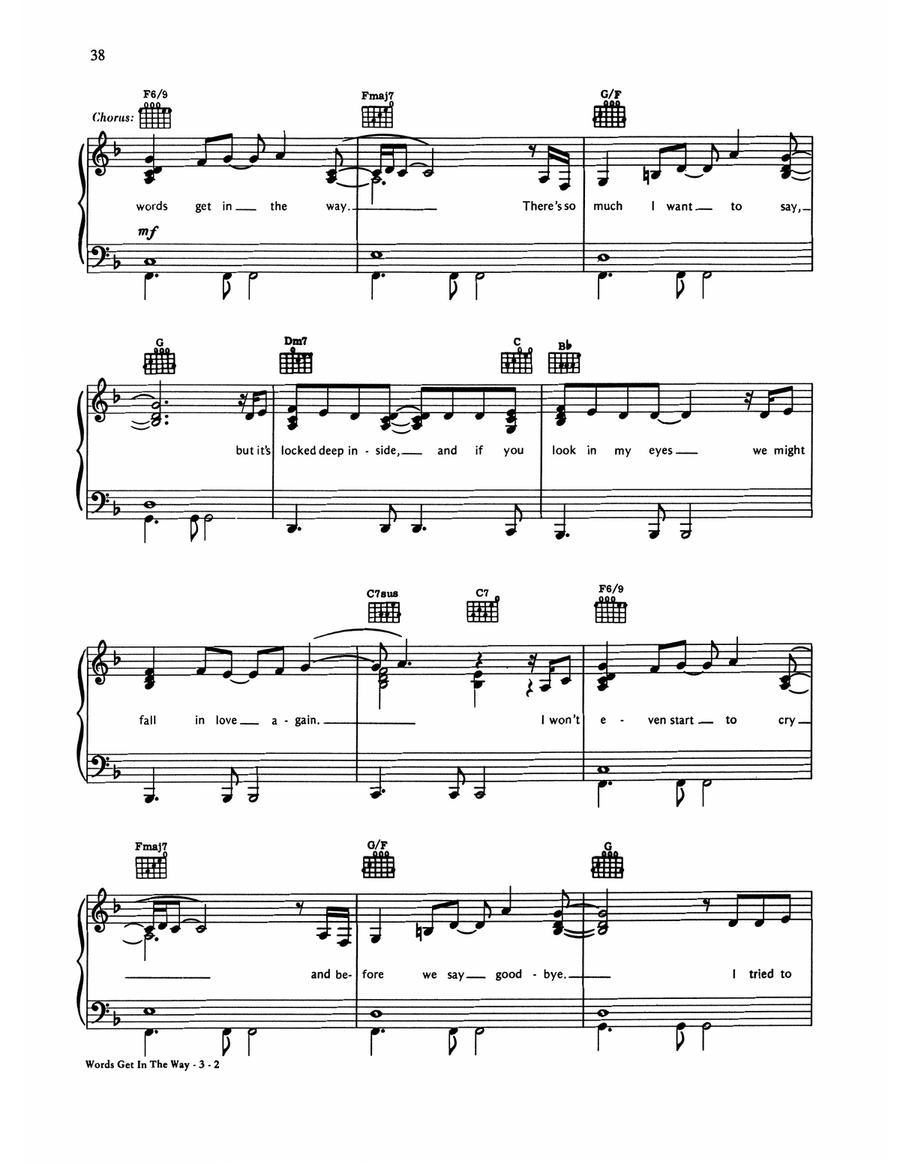 Words Get In The Way Piano, Vocal, Guitar scores gallery preview page 2