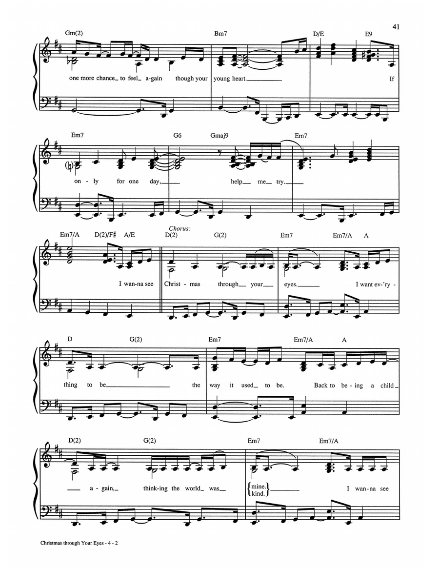 Christmas Through Your Eyes Piano, Vocal, Guitar scores gallery preview page 2