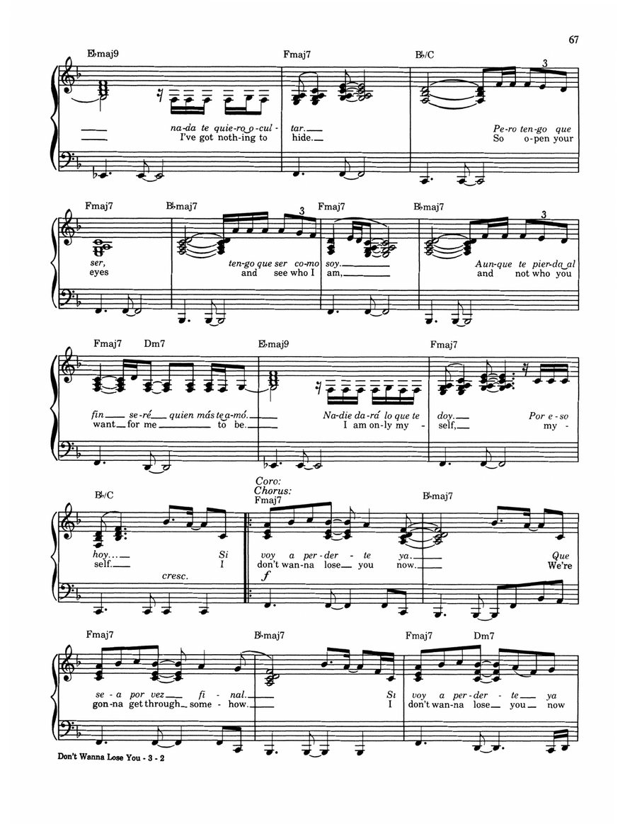 Don't Wanna Lose You Don't Wanna Lose You Piano, Vocal, Guitar scores gallery preview page 2