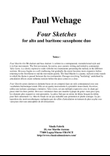 Paul Wehage: Four Sketches for alto saxophone and baritone saxophone