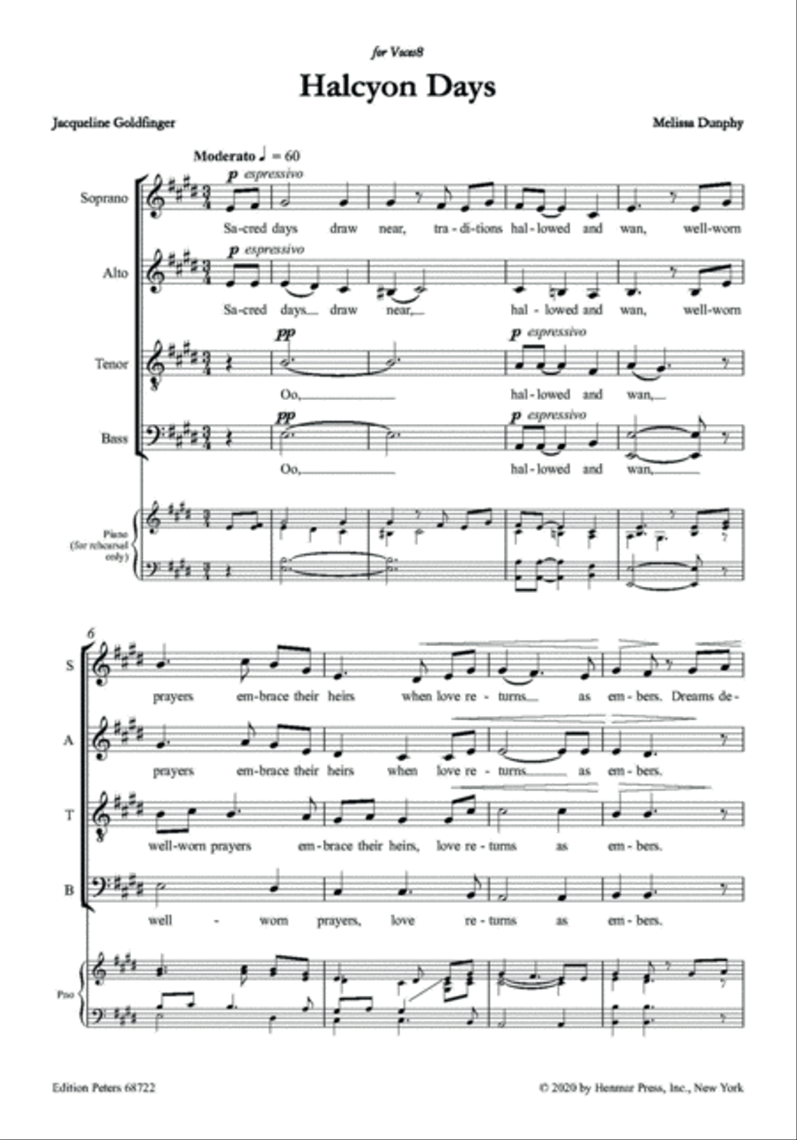 Halcyon Days for SATB Choir 4-Part scores gallery preview page 3