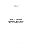 Boccherini - MINUET and TRIO from Quintet in E - Opus 11 - Arr. for Violin and Piano