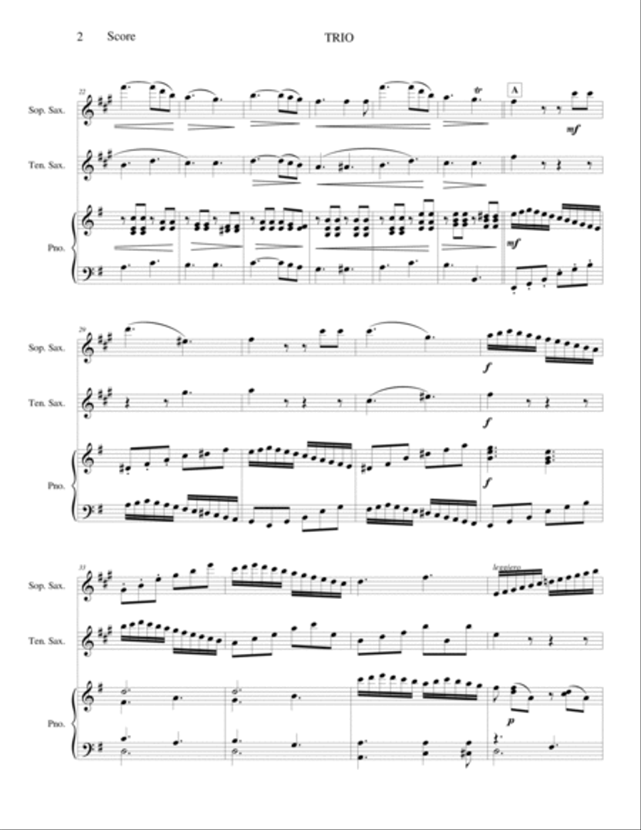 Trio for Piano, Flute and Cello - Opus 45 Flute scores gallery preview page 2