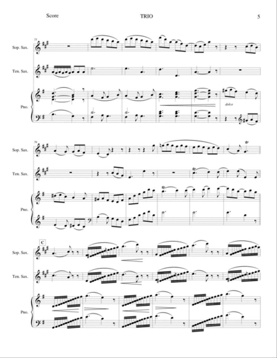 Trio for Piano, Flute and Cello - Opus 45 Flute scores gallery preview page 5