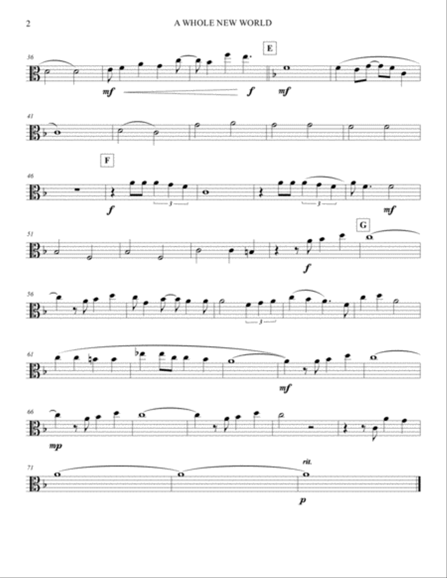 A Whole New World String Quartet scores gallery preview page 4