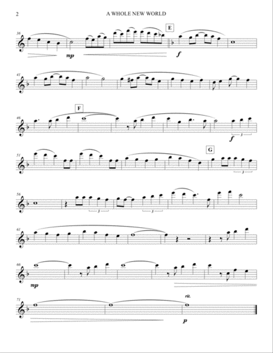 A Whole New World String Quartet scores gallery preview page 6