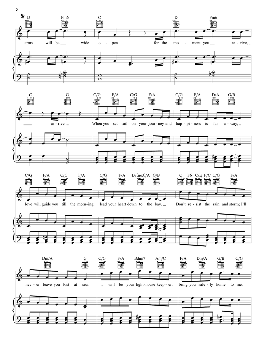 The Lighthouse Keeper The Lighthouse Keeper Piano, Vocal, Guitar scores gallery preview page 2