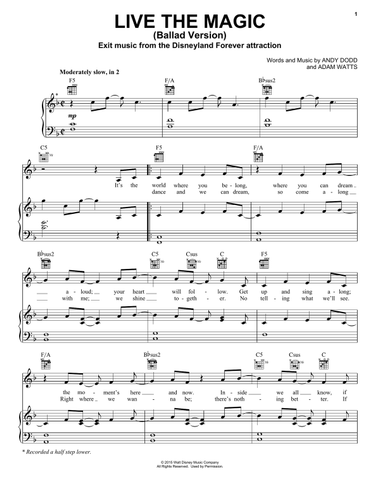 Live The Magic (from Disneyland Forever)