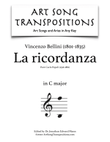 BELLINI: La ricordanza (transposed to C major)