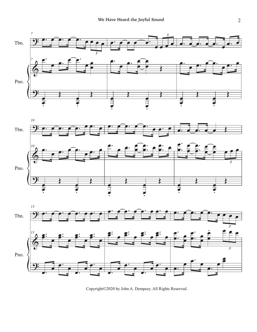 We Have Heard the Joyful Sound (Jesus Saves): Trombone and Piano Piano scores gallery preview page 6