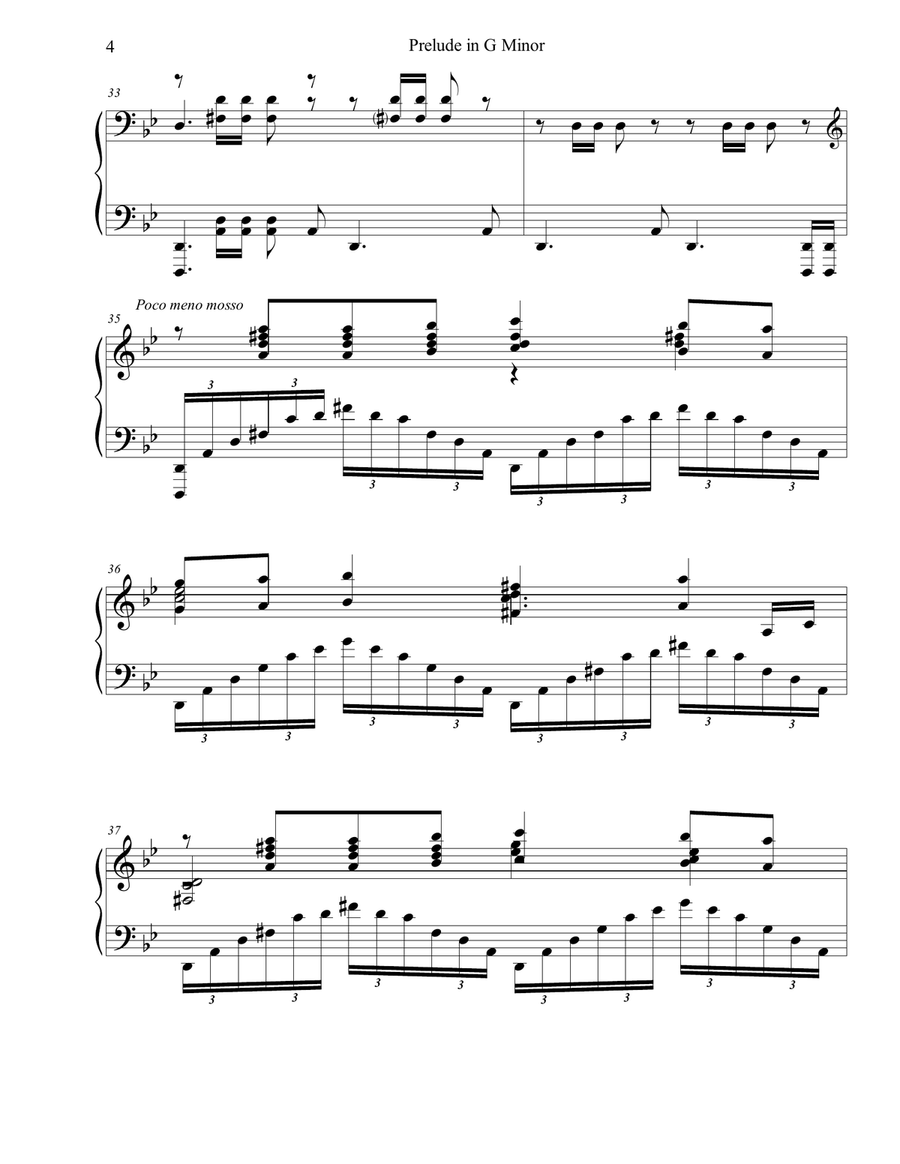 Rachmaninoff Prelude in G minor (Op 23, No 5) with embellishments Piano Solo scores gallery preview page 4