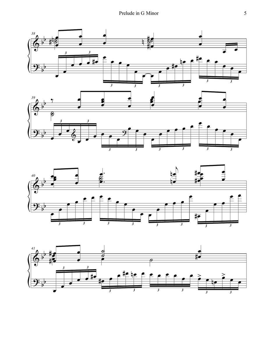 Rachmaninoff Prelude in G minor (Op 23, No 5) with embellishments Piano Solo scores gallery preview page 5