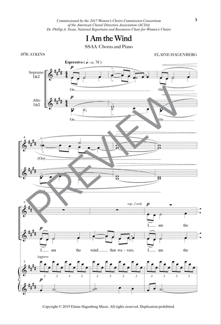 I Am The Wind I Am The Wind SSAA scores gallery preview page 4