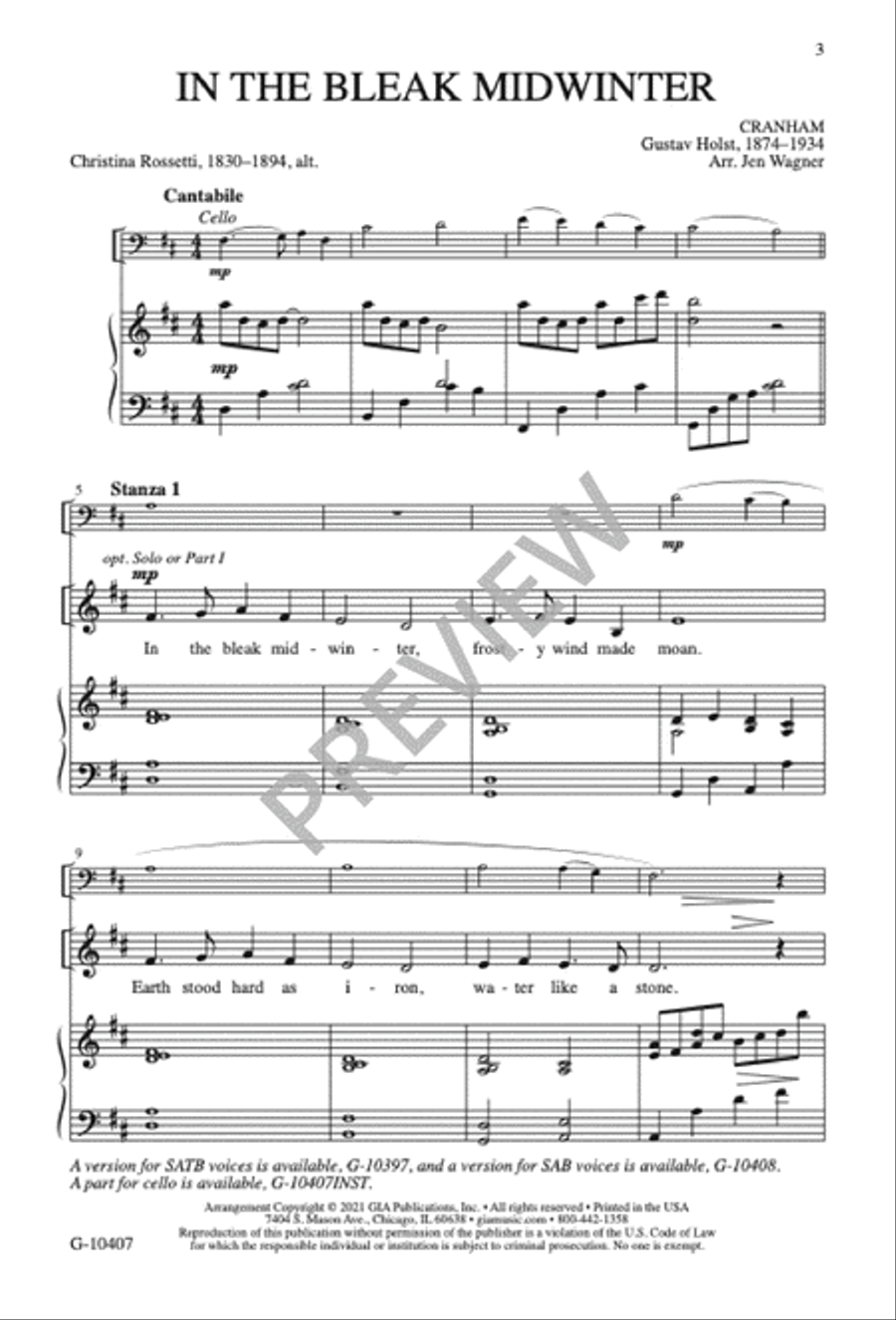In the Bleak Midwinter - Two-part edition 2-Part scores gallery preview page 4