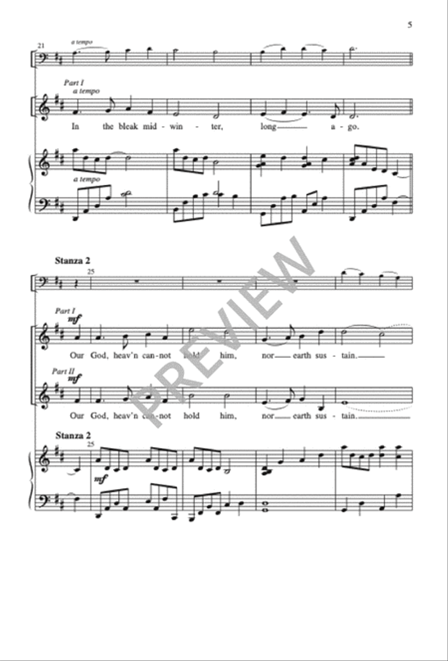 In the Bleak Midwinter - Two-part edition 2-Part scores gallery preview page 6
