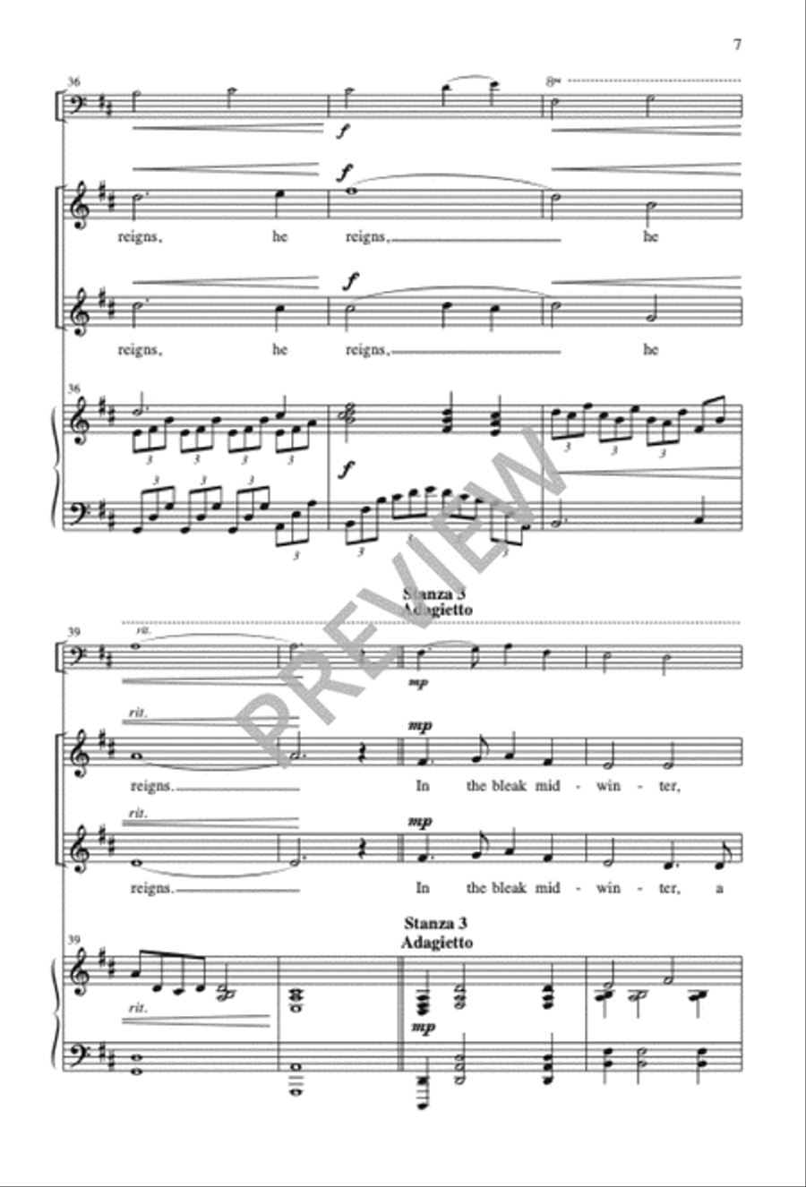 In the Bleak Midwinter - Two-part edition 2-Part scores gallery preview page 8