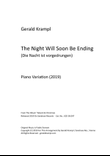 The Night Will Soon Be Ending (Die Nacht ist vorgedrungen)