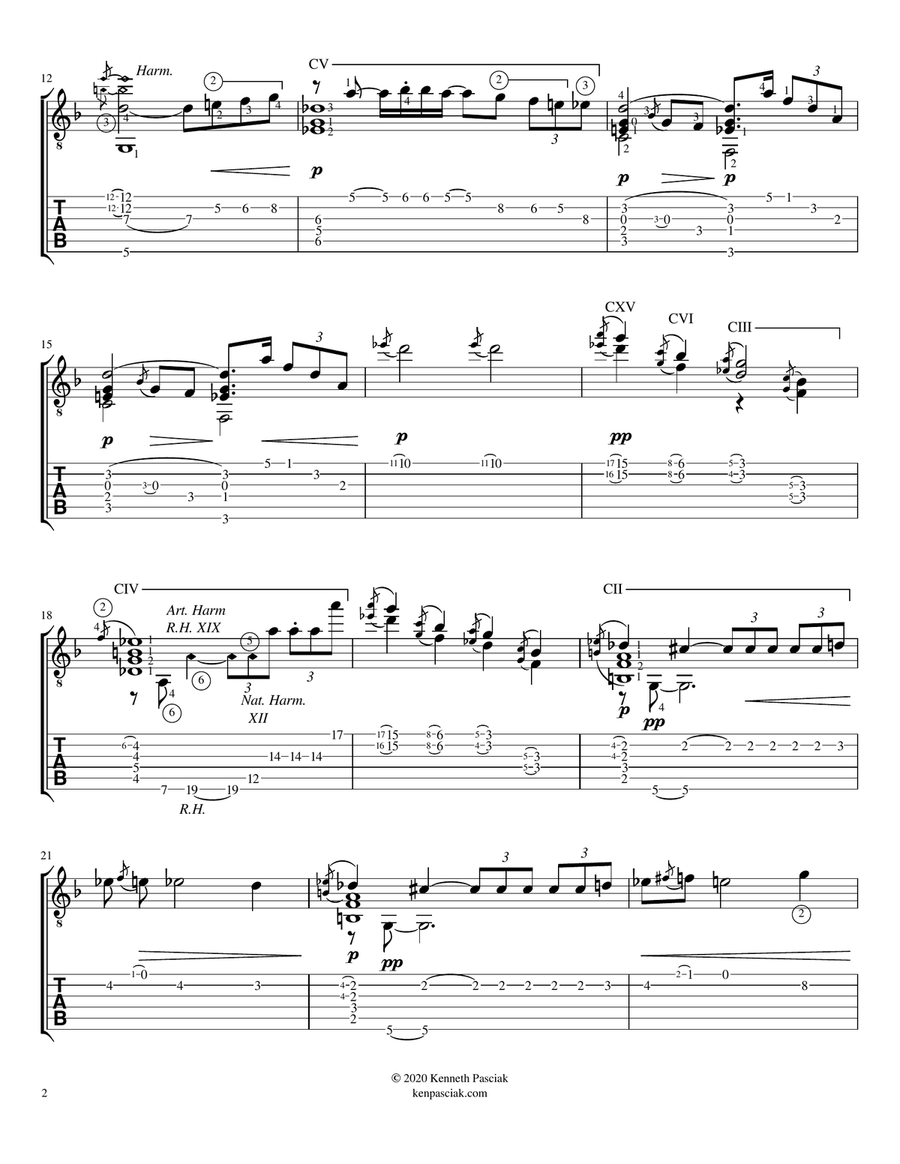 Canope by Debussy (for Solo Guitar) Classical Guitar scores gallery preview page 4