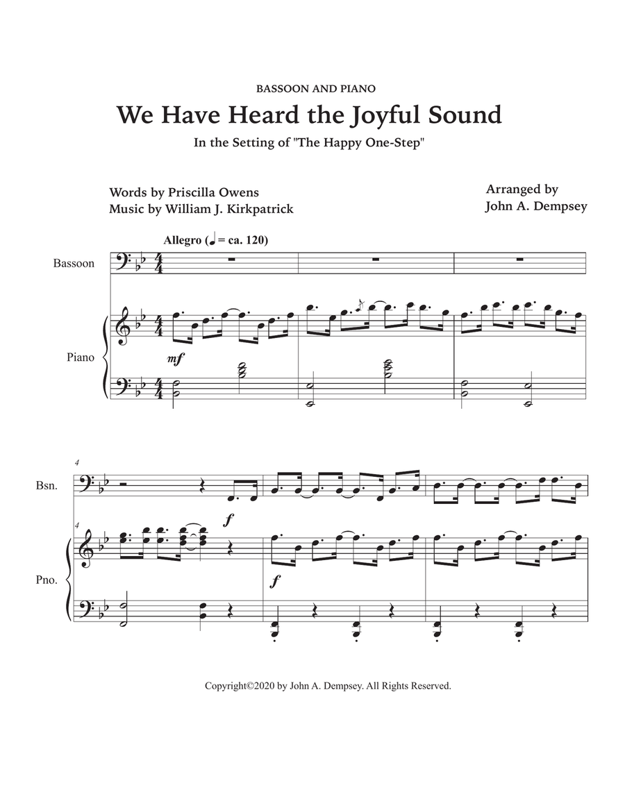 We Have Heard the Joyful Sound (Jesus Saves): Bassoon and Piano Bassoon Solo scores gallery preview page 5