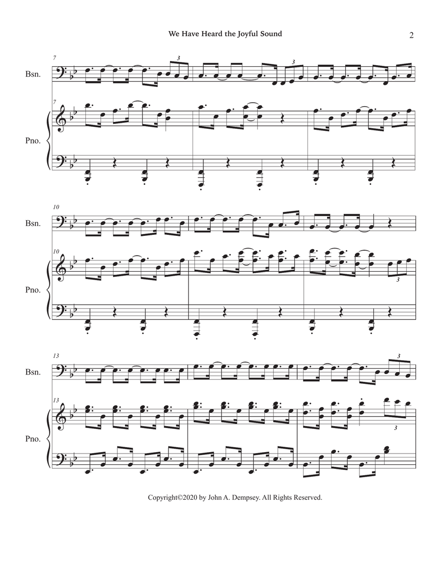We Have Heard the Joyful Sound (Jesus Saves): Bassoon and Piano Bassoon Solo scores gallery preview page 6