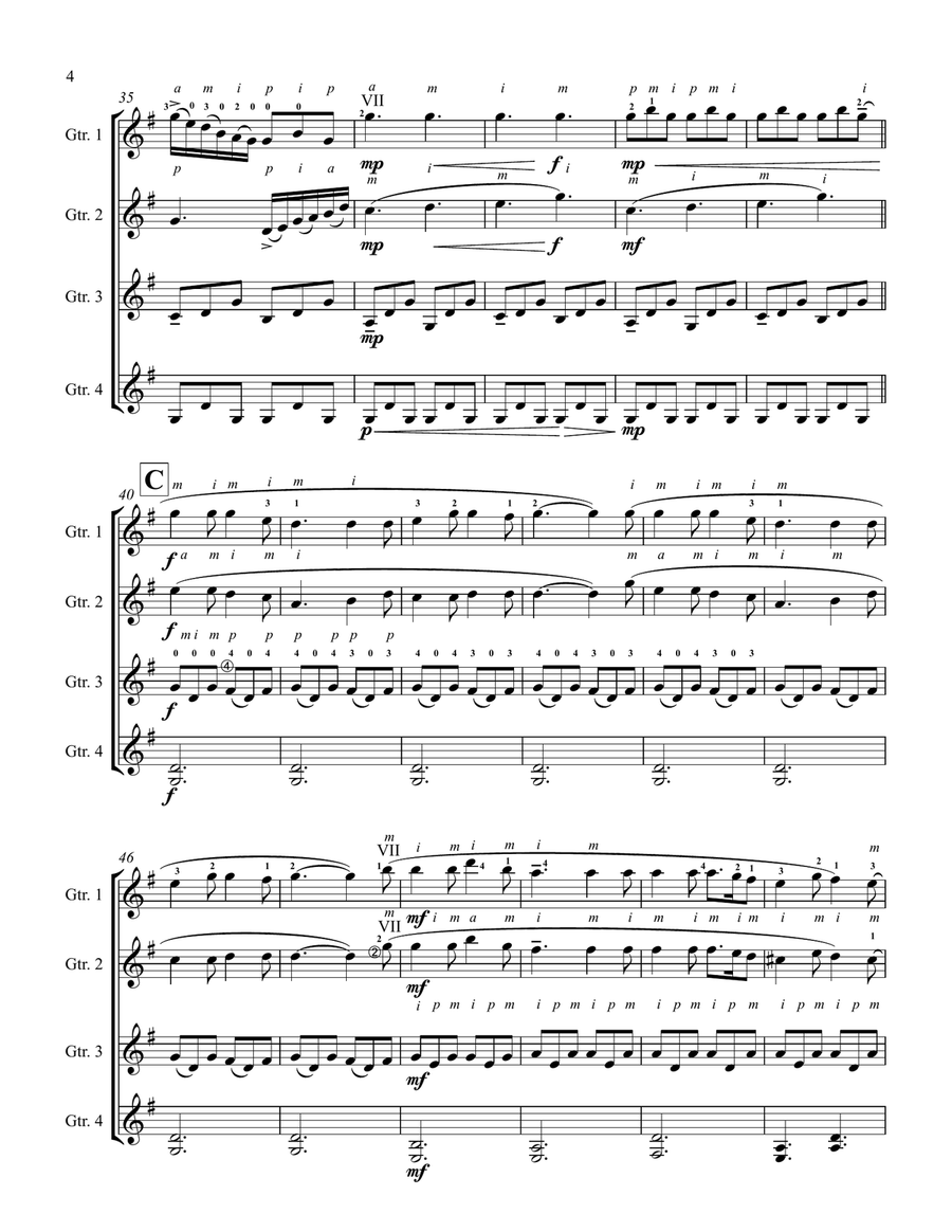 Prepare the Royal Highway for Guitar Ensemble Guitar Ensemble scores gallery preview page 4