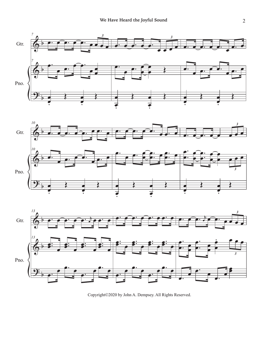We Have Heard the Joyful Sound (Jesus Saves): Guitar and Piano Guitar scores gallery preview page 6