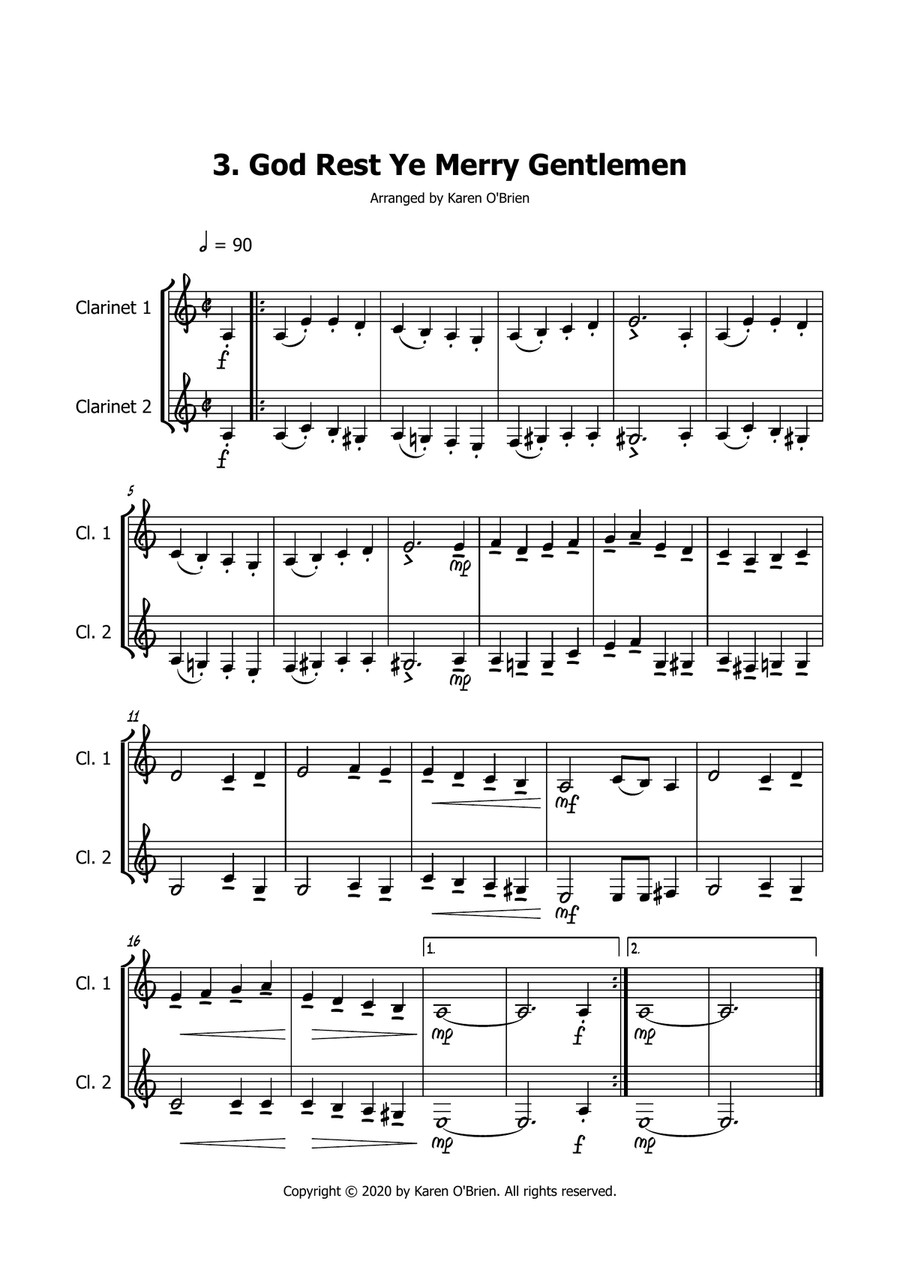 Easy Christmas Clarinet Duets Below the Break Clarinet Duet scores gallery preview page 5