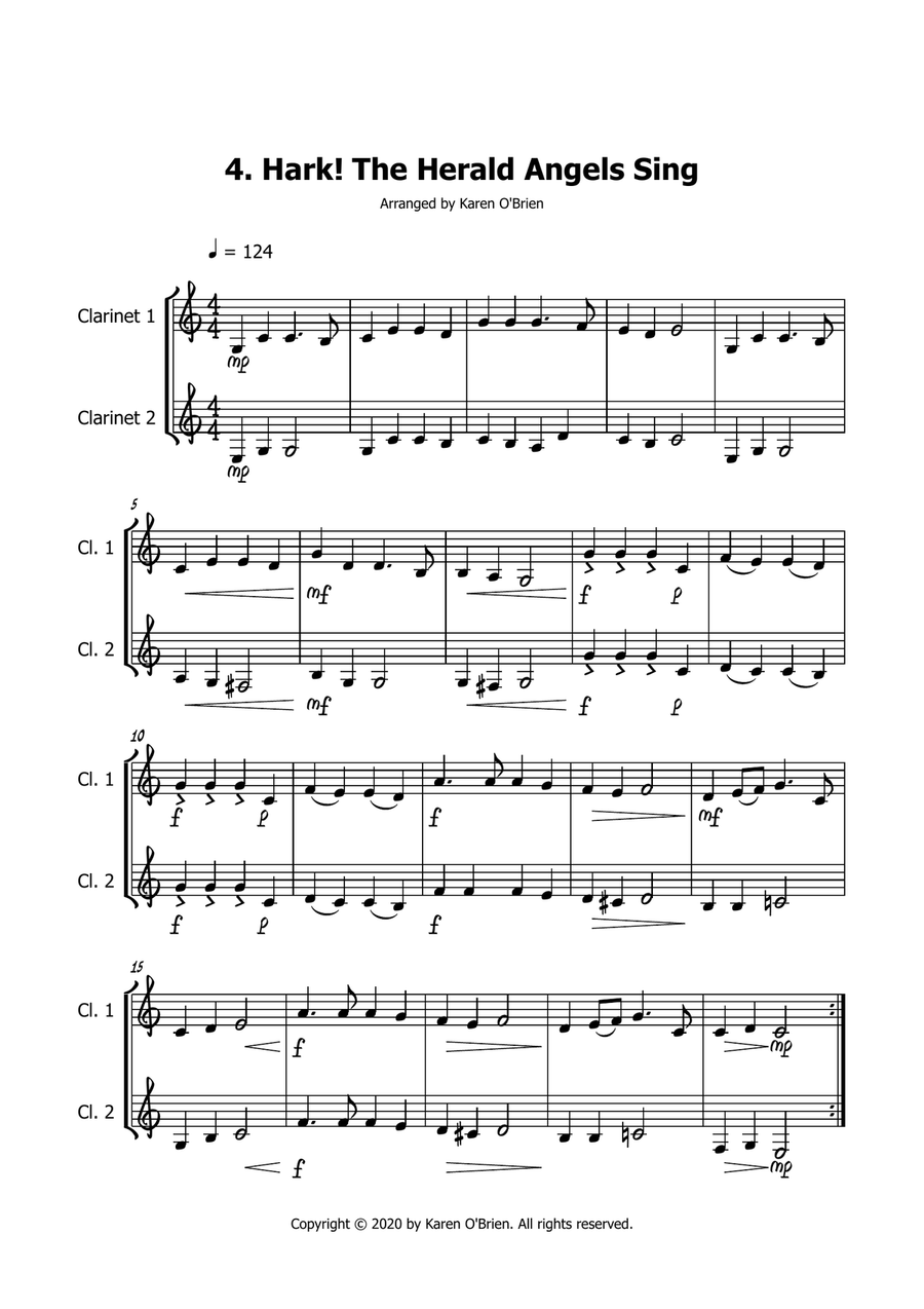 Easy Christmas Clarinet Duets Below the Break Clarinet Duet scores gallery preview page 6