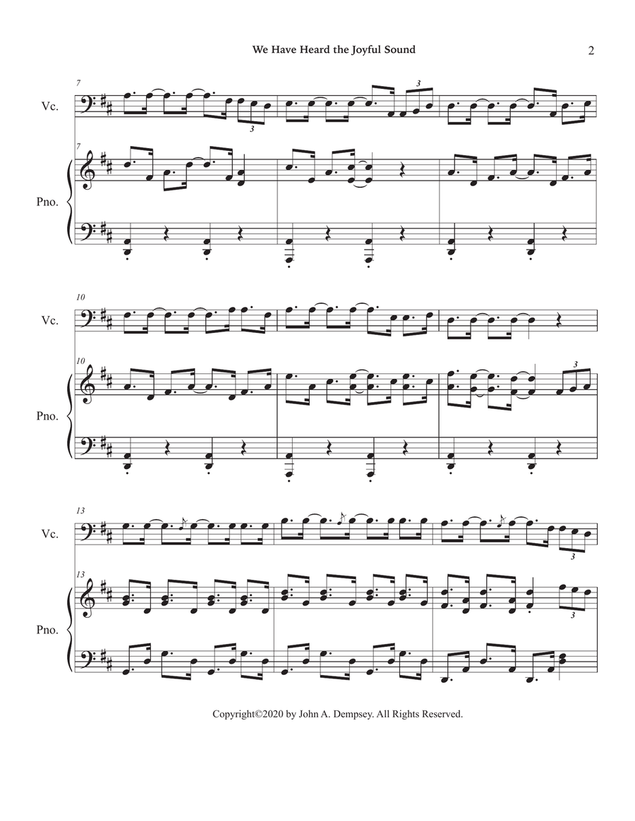 We Have Heard the Joyful Sound (Jesus Saves): Cello and Piano Piano scores gallery preview page 6
