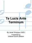 Te Lucis Ante Terminum