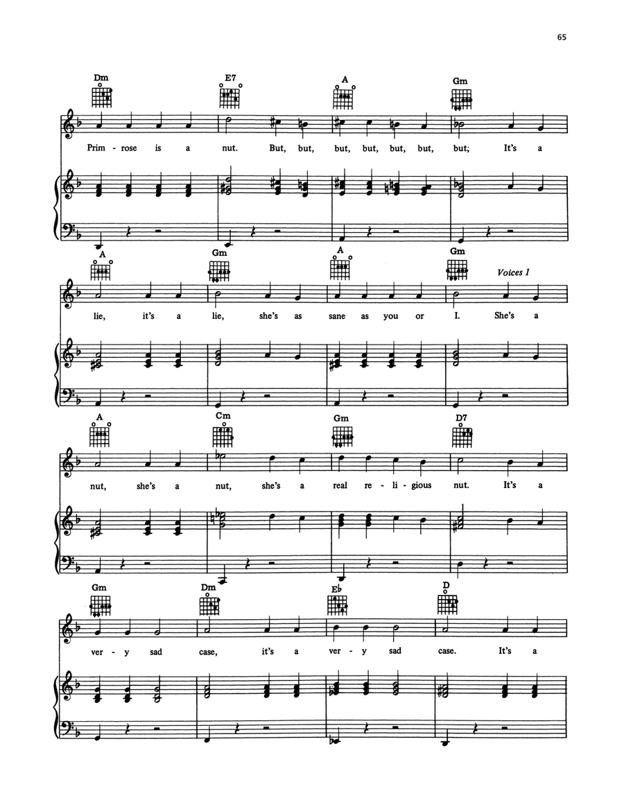 She's A Nut (from On The Twentieth Century) Piano, Vocal, Guitar scores gallery preview page 2
