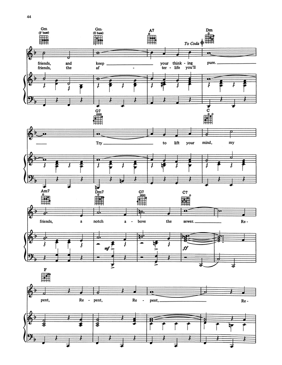 Repent (from On The Twentieth Century) Piano, Vocal, Guitar scores gallery preview page 5