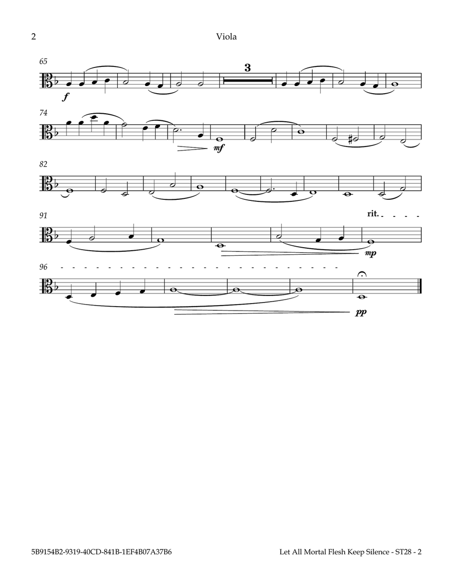 Let All Mortal Flesh Keep Silence by French carol String Quartet - Digital Sheet Music page 2