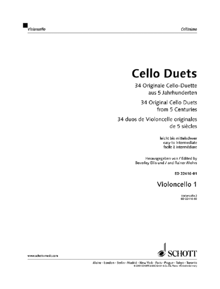 Cello Duets String Duet scores gallery preview page 1
