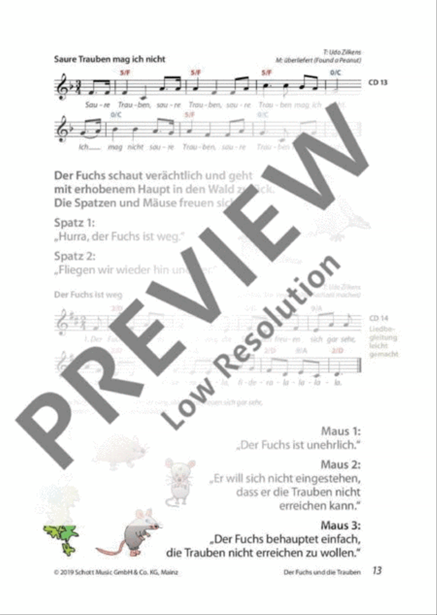 Mini-Musicals und Erzähltheater über Fabeln und Märchen Guitar scores gallery preview page 14