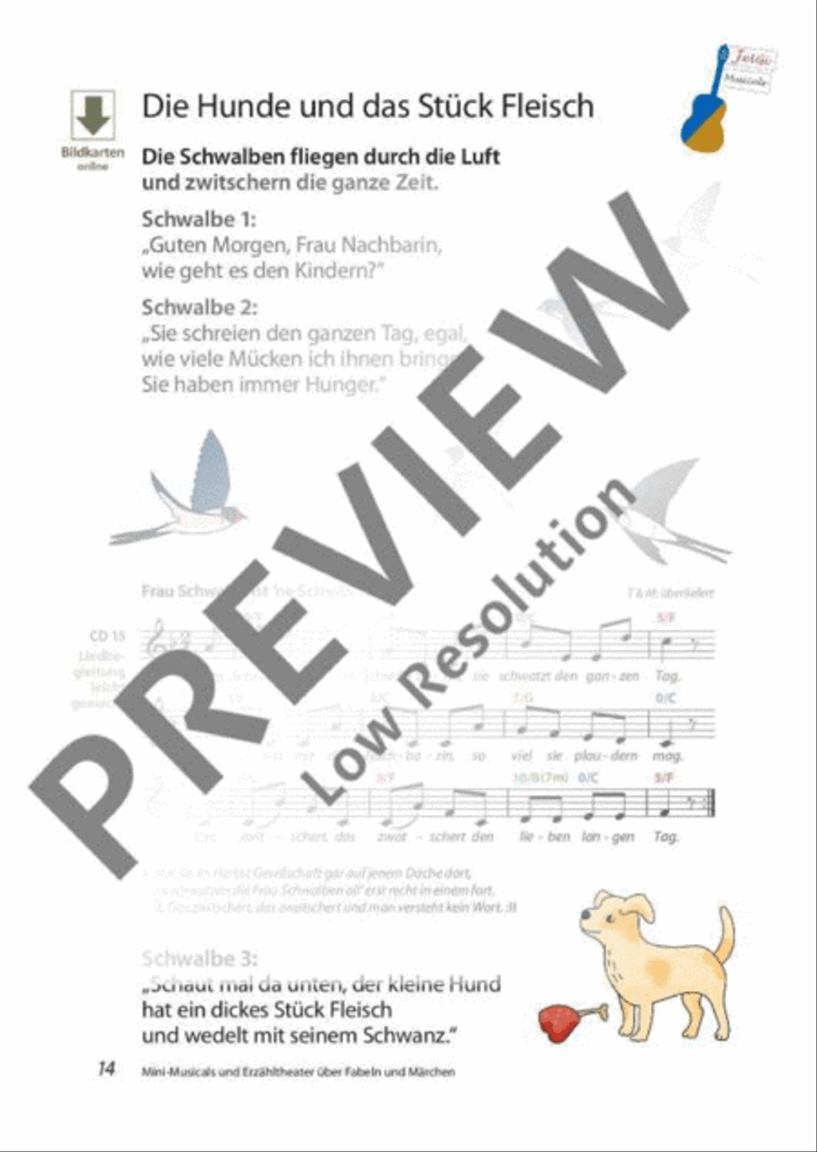 Mini-Musicals und Erzähltheater über Fabeln und Märchen Guitar scores gallery preview page 15