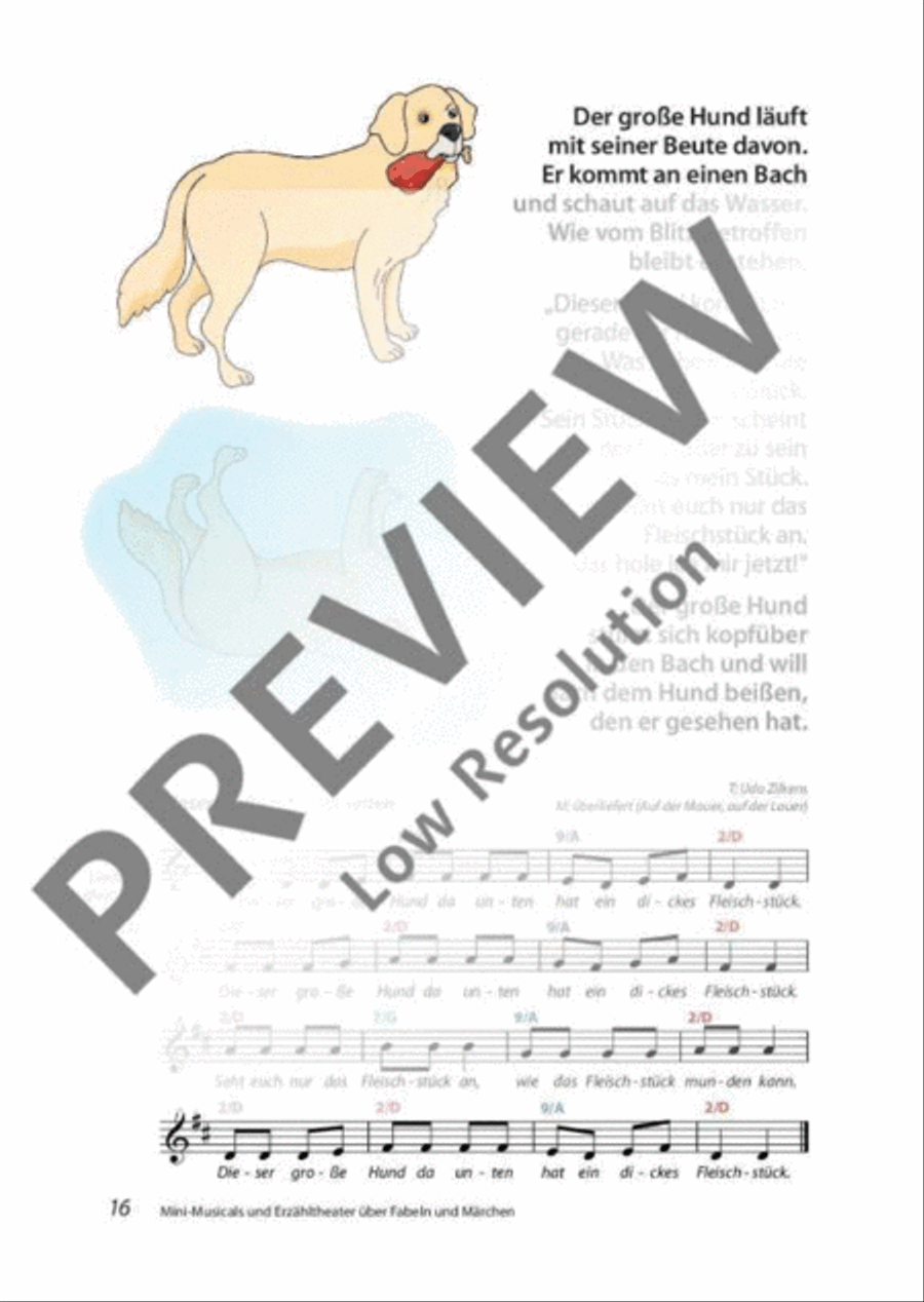 Mini-Musicals und Erzähltheater über Fabeln und Märchen Guitar scores gallery preview page 17