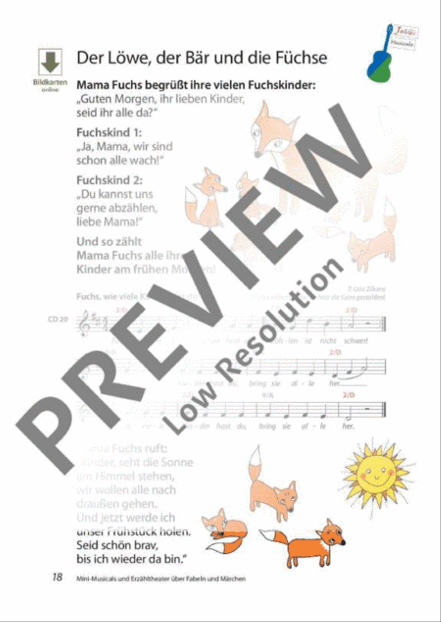 Mini-Musicals und Erzähltheater über Fabeln und Märchen Guitar scores gallery preview page 19