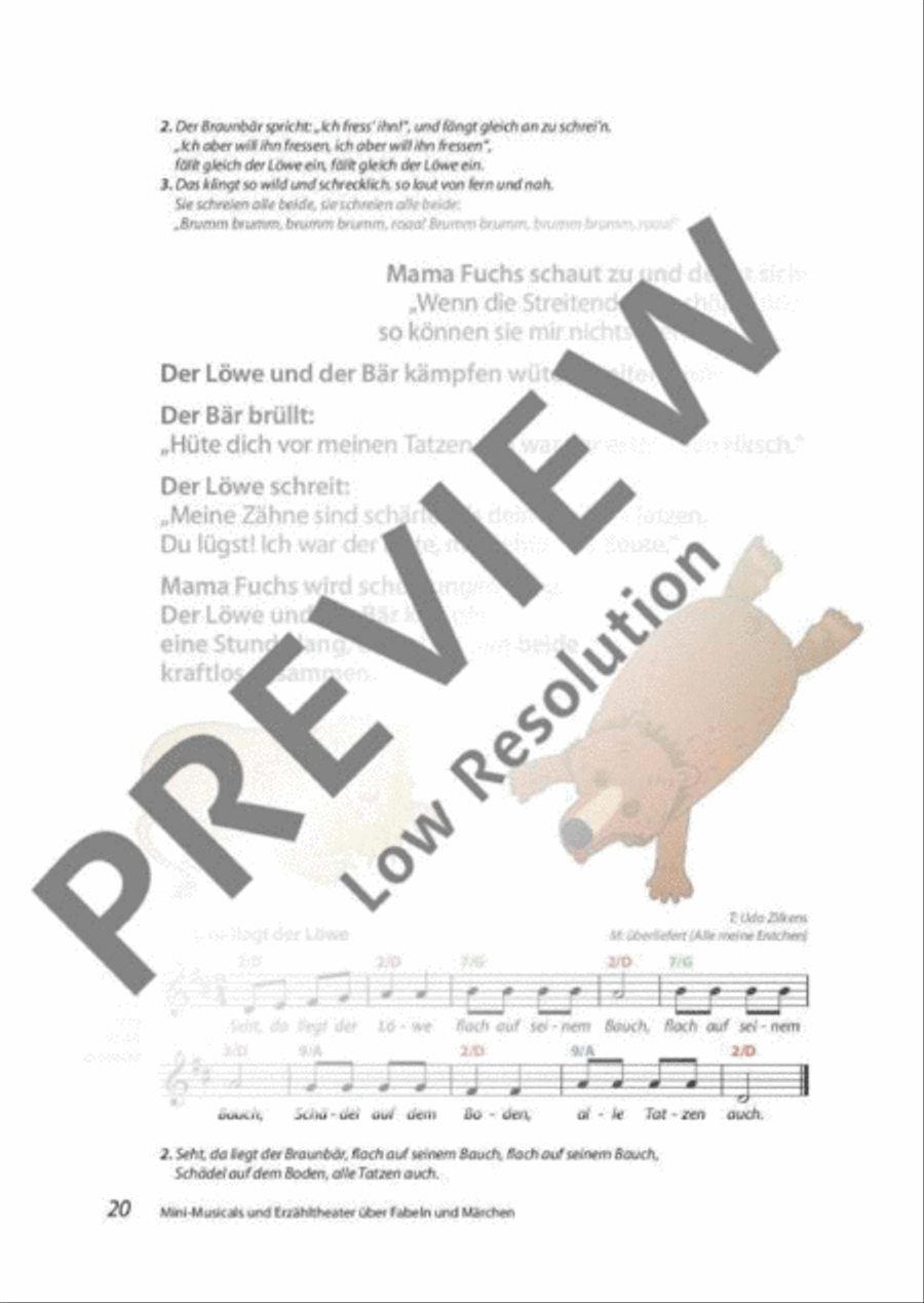 Mini-Musicals und Erzähltheater über Fabeln und Märchen Guitar scores gallery preview page 21