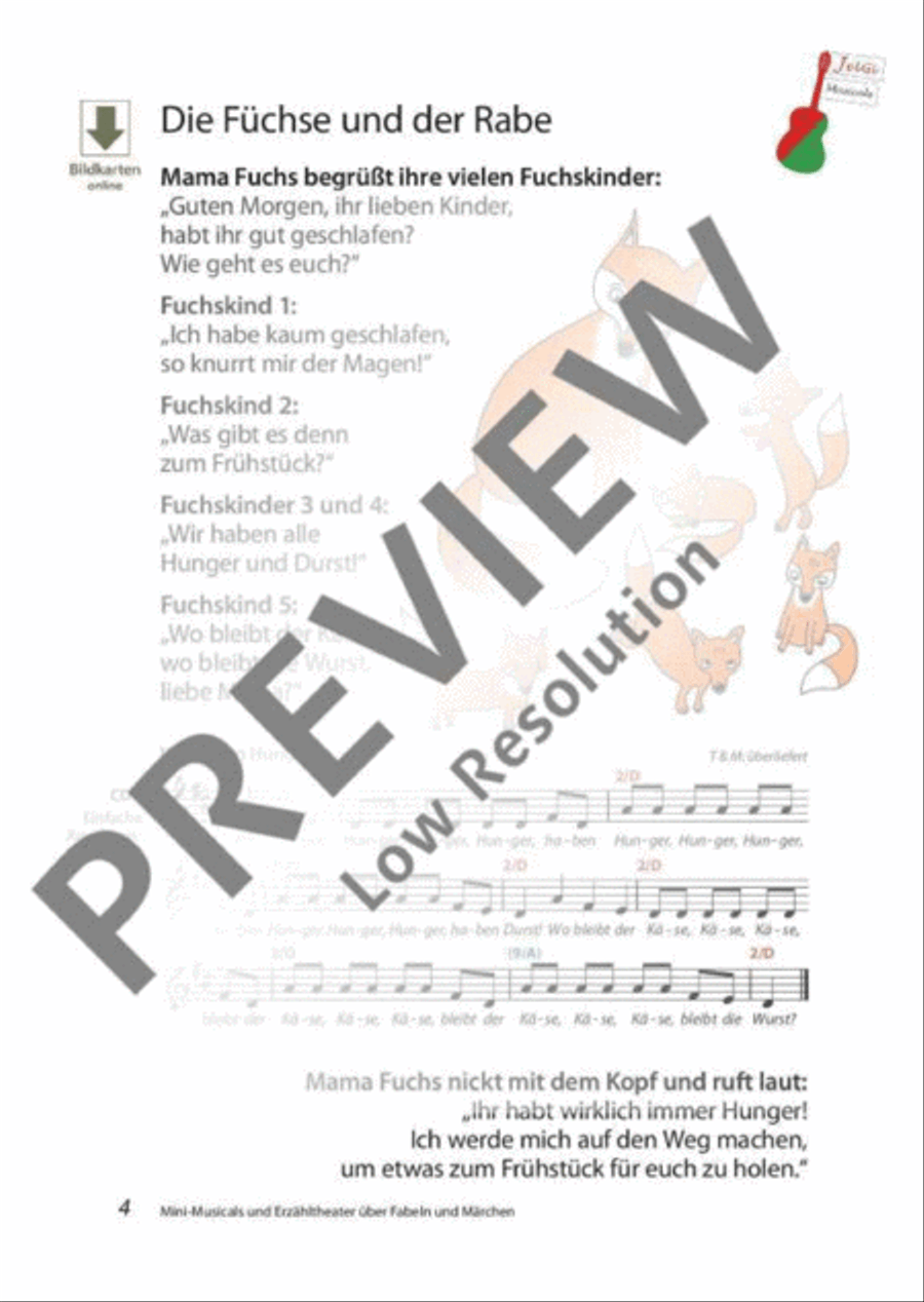 Mini-Musicals und Erzähltheater über Fabeln und Märchen Guitar scores gallery preview page 5