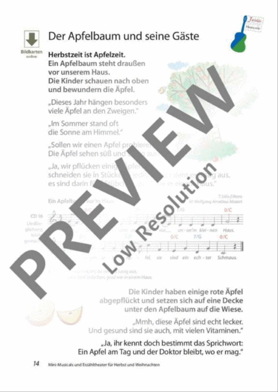 Mini-Musicals und Erzähltheater über Herbst und Weihnachten Guitar scores gallery preview page 15