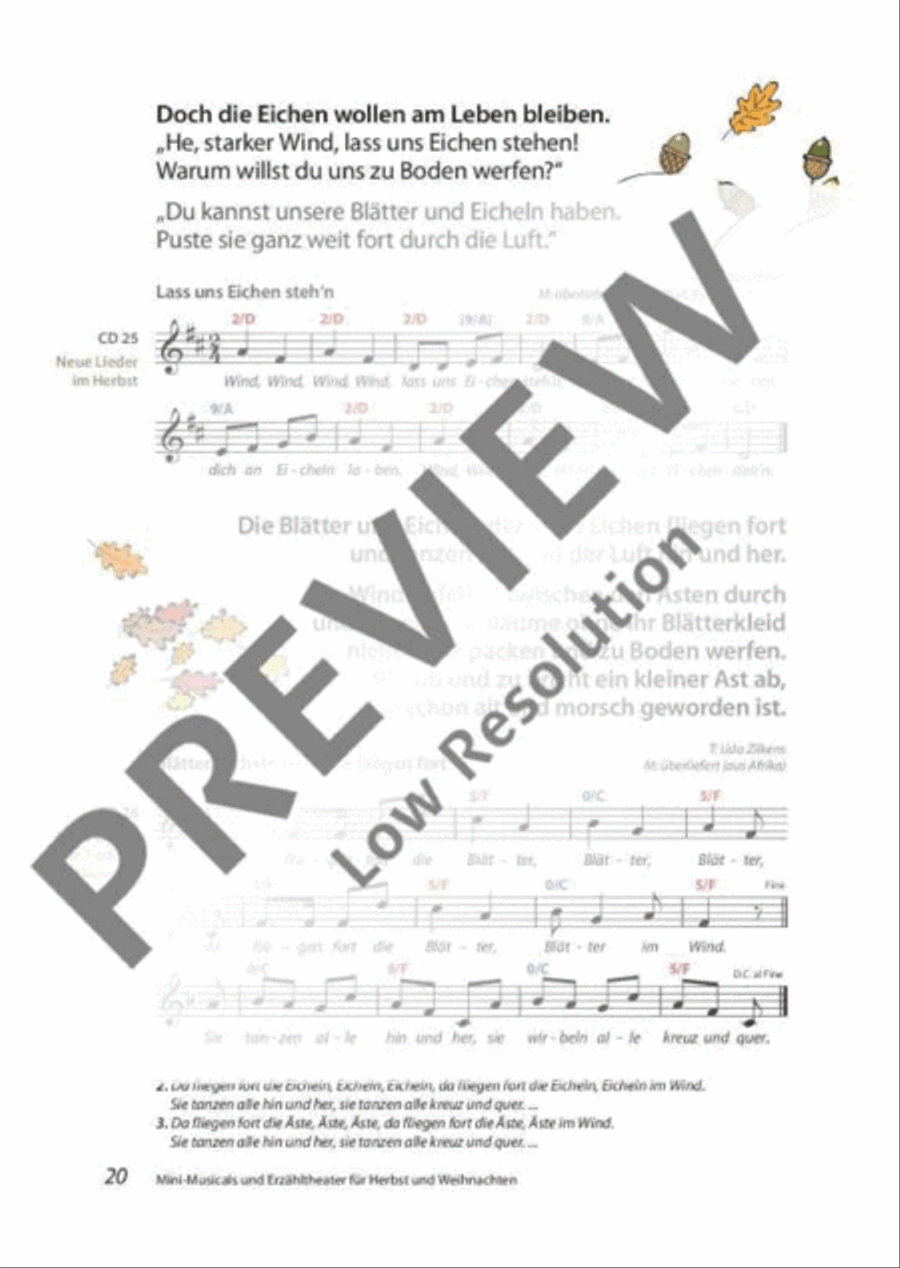 Mini-Musicals und Erzähltheater über Herbst und Weihnachten Guitar scores gallery preview page 21