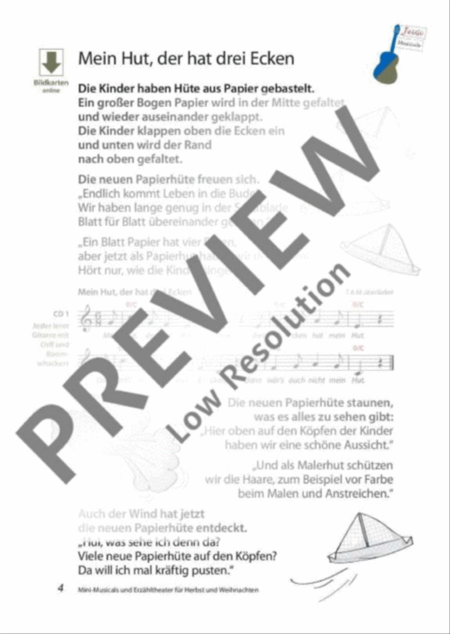 Mini-Musicals und Erzähltheater über Herbst und Weihnachten Guitar scores gallery preview page 5
