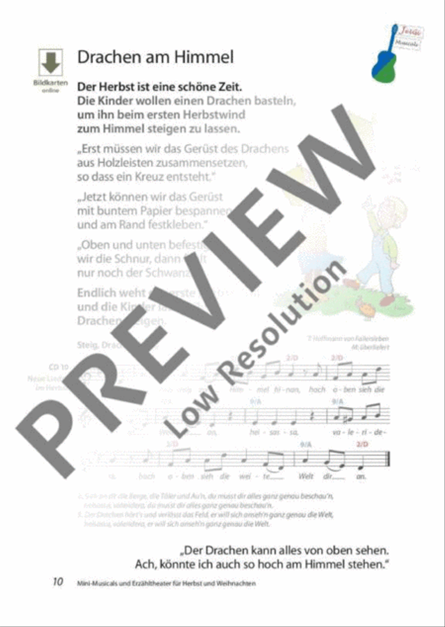Mini-Musicals und Erzähltheater über Herbst und Weihnachten Guitar scores gallery preview page 11