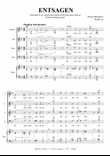 ENTSAGEN - WAB 14 - Bruckner - For Soprano (or tenor), SATB Choir and Organ