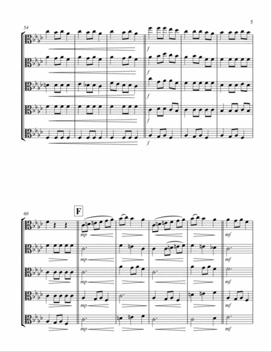 Carol of the Bells (F min) (Viola Quintet) String Quintet scores gallery preview page 5