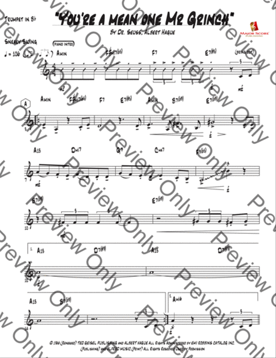 You're A Mean One, Mr. Grinch B-Flat Trumpet scores gallery preview page 2
